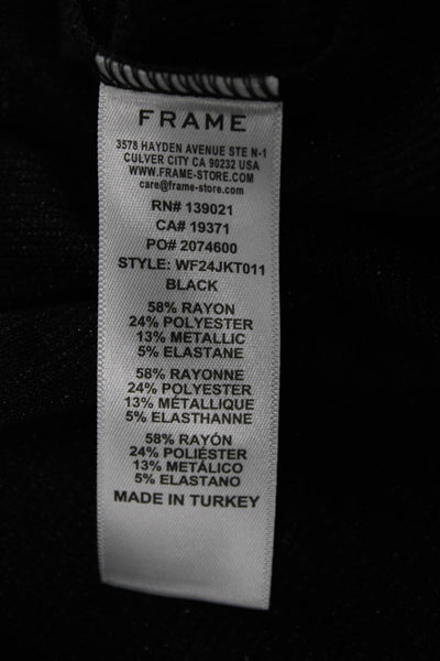 Frame Women Black Mock Neck Long Sleeve Basic Blouse Size XS