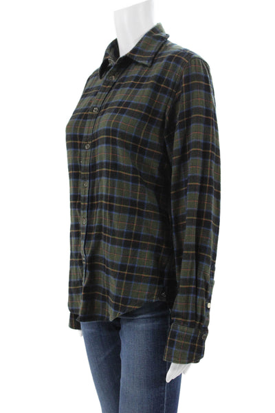 Rag & Bone Women Plaid Cotton Collared Button-Up Long Sleeve Top Petite Size S