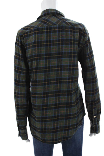 Rag & Bone Women Plaid Cotton Collared Button-Up Long Sleeve Top Petite Size S