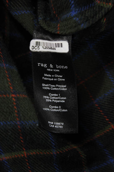Rag & Bone Women Plaid Cotton Collared Button-Up Long Sleeve Top Petite Size S