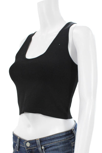 A.L.C. Women Basic Tank Black Scoop Neck Rayon Blend Size XS
