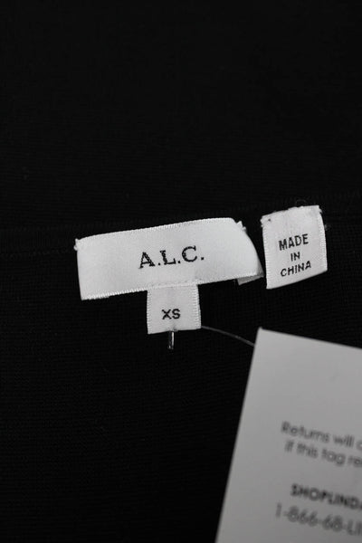 A.L.C. Women Basic Tank Black Scoop Neck Rayon Blend Size XS