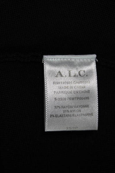 A.L.C. Women Basic Tank Black Scoop Neck Rayon Blend Size XS