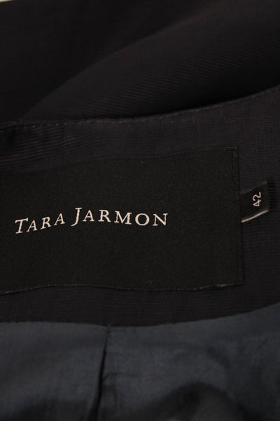 Tara Jarmon Womens Basic Jacket Blue Viscose 3/4 Sleeve Size 42
