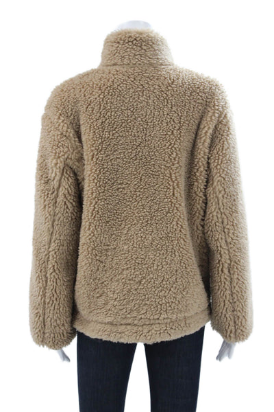 Uniqlo Women Basic Jacket Beige Long Sleeve Zip Polyester Solid Size XS