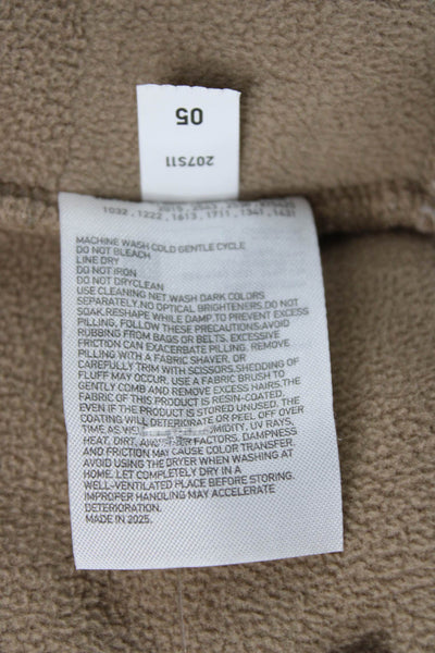 Uniqlo Women Basic Jacket Beige Long Sleeve Zip Polyester Solid Size XS