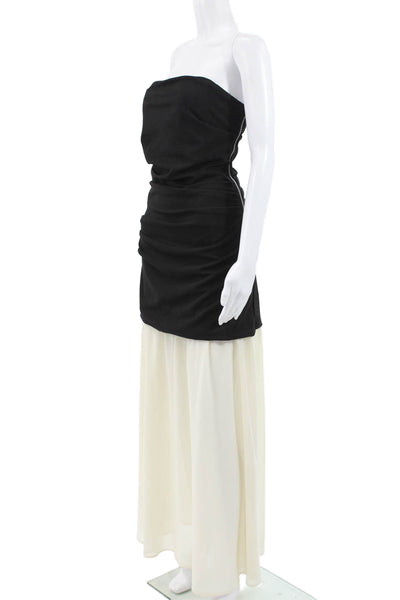 Line & Dot Womens Strapless Black Maxi Dress Polyester Zip Size S