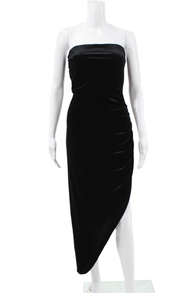 Norma Kamali Women Bodycon Black Strapless Mid-Calf Dress Size S