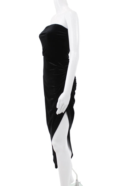 Norma Kamali Women Bodycon Black Strapless Mid-Calf Dress Size S