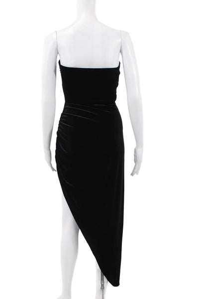 Norma Kamali Women Bodycon Black Strapless Mid-Calf Dress Size S