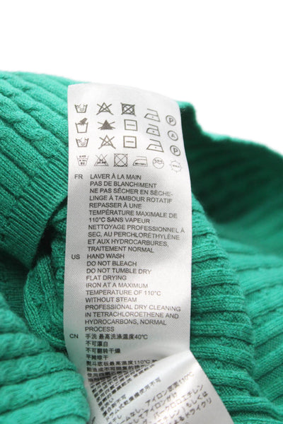 Sandro Womens Green Mock Neck Pullover Sweater Long Sleeve Size S