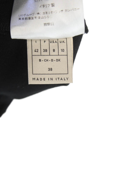 Emilio Pucci Women Sheath Dress Black Viscose Long Sleeve Size 38
