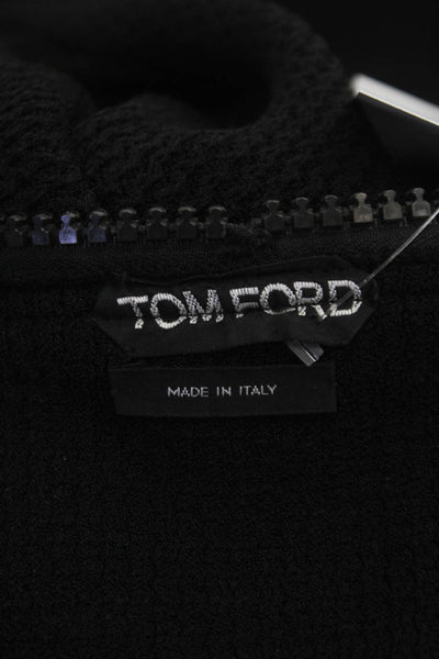 Tom Ford Womens Black V-Neck Sweater Dress Viscose Long Sleeve Zip Size M
