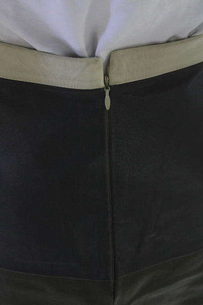 Celine Womens Mini Leather Skirt Brown Zip Short Size 40
