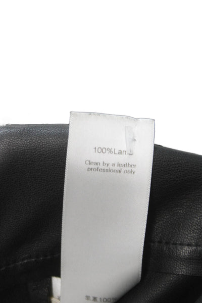 Celine Womens Mini Leather Skirt Brown Zip Short Size 40