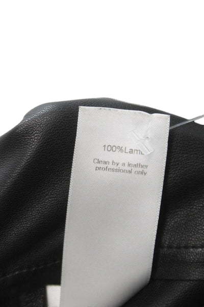 Celine Womens Mini Leather Skirt Brown Zip Short Size 40