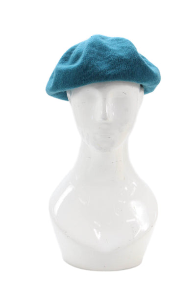 Club Monaco Womens Cashmere Knit Beret Blue One Size