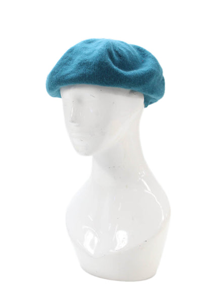 Club Monaco Womens Cashmere Knit Beret Blue One Size