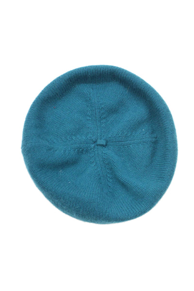 Club Monaco Womens Cashmere Knit Beret Blue One Size