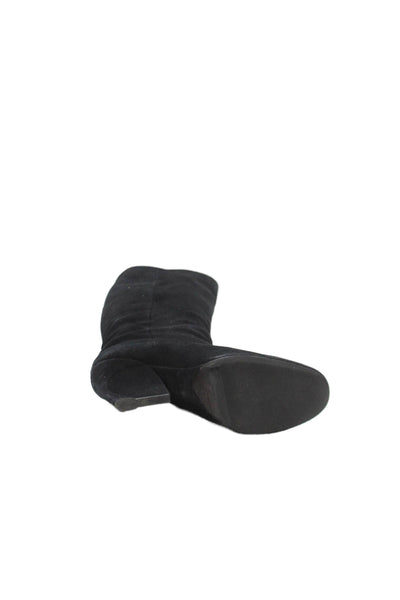 Dior Womens Suede Heeled Knee High Boots Black Size EUR 40.5