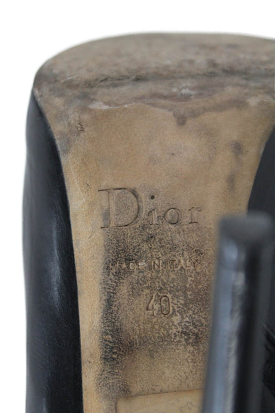 Dior Womens Leather Stiletto Knee High Boots Black Size EUR 40