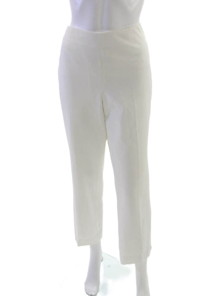 Peace of Cloth Womens Cropped White Polyester Pants Size 12