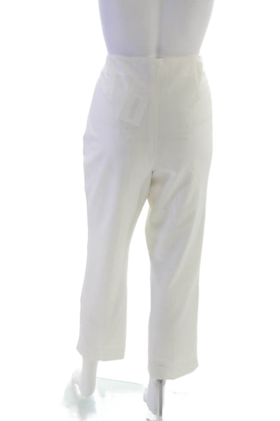 Peace of Cloth Womens Cropped White Polyester Pants Size 12