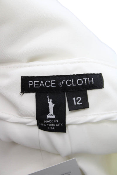 Peace of Cloth Womens Cropped White Polyester Pants Size 12