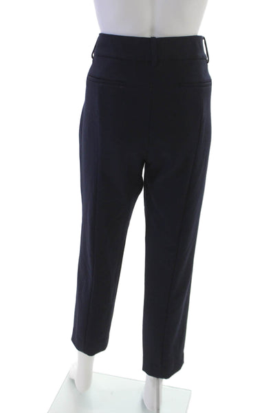 J Crew Women Cropped Pants Blue Polyester Zip Inseam 28 Size 12