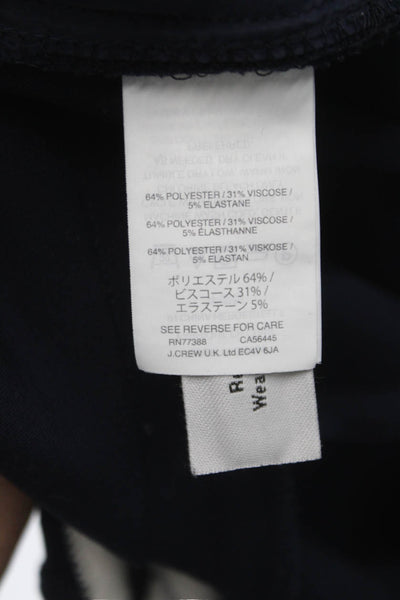 J Crew Women Cropped Pants Blue Polyester Zip Inseam 28 Size 12