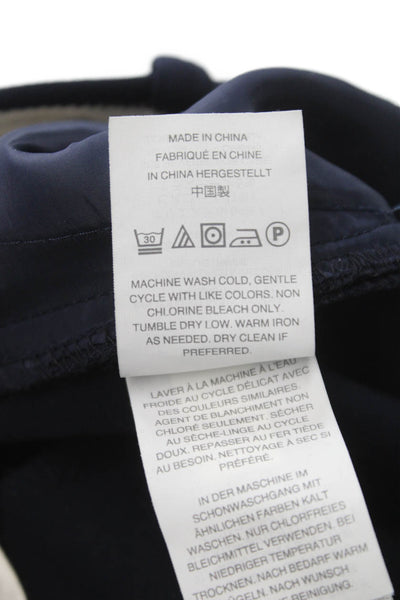 J Crew Women Cropped Pants Blue Polyester Zip Inseam 28 Size 12