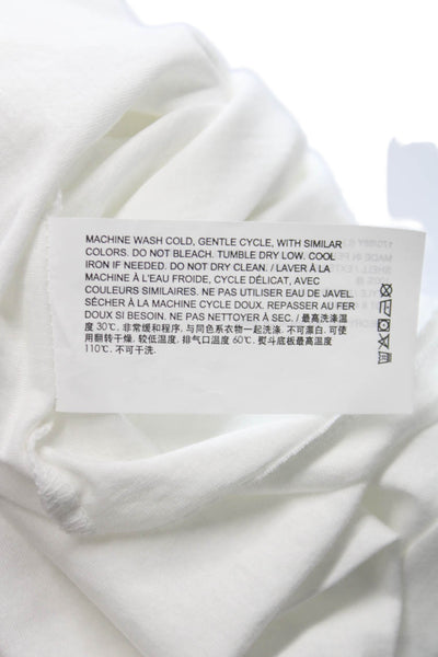 Theory Women Basic White Pima Cotton Crewneck Short Sleeve T-Shirt Size L