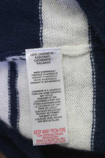 Brodie Womens Cashmere Striped Crew Neck Pullover Sweater Multicolor Size L