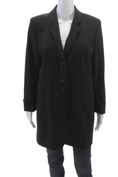 Scapa Women Overcoat Blazer Black 96% Virgin Wool Button Size 44