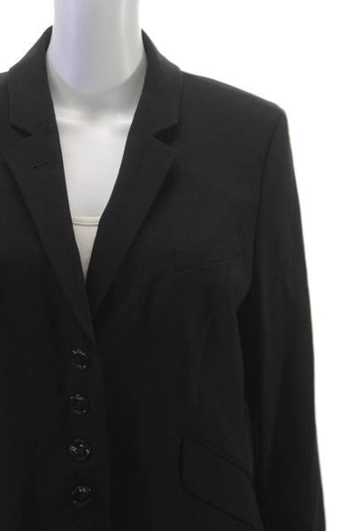 Scapa Women Overcoat Blazer Black 96% Virgin Wool Button Size 44