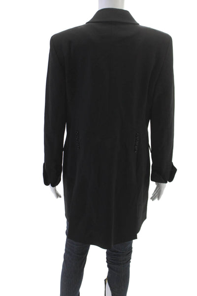 Scapa Women Overcoat Blazer Black 96% Virgin Wool Button Size 44