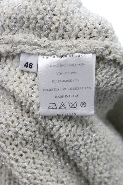 Sharis Womens Cardigan Ivory Long Sleeve Round Neck 55% Organic Cotton Size 46