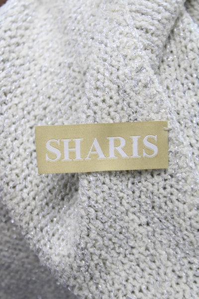 Sharis Womens Cardigan Ivory Long Sleeve Round Neck 55% Organic Cotton Size 46