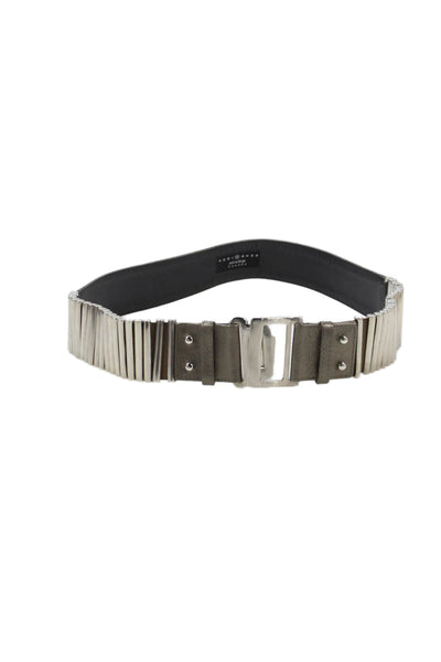 Suzi Roher Womens Wide Width Metal Bar Trim Buckle Belt Brown Size Extra Large
