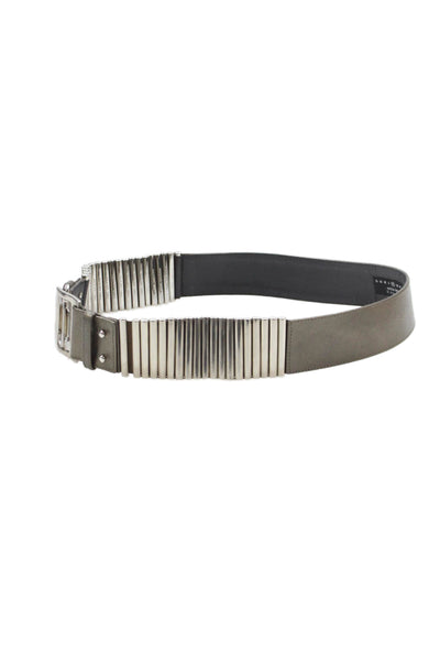 Suzi Roher Womens Wide Width Metal Bar Trim Buckle Belt Brown Size Extra Large