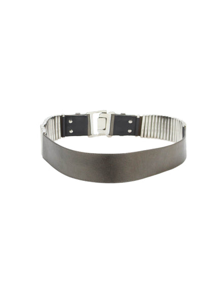 Suzi Roher Womens Wide Width Metal Bar Trim Buckle Belt Brown Size Extra Large