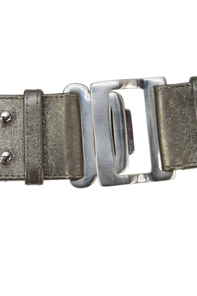 Suzi Roher Womens Wide Width Metal Bar Trim Buckle Belt Brown Size Extra Large