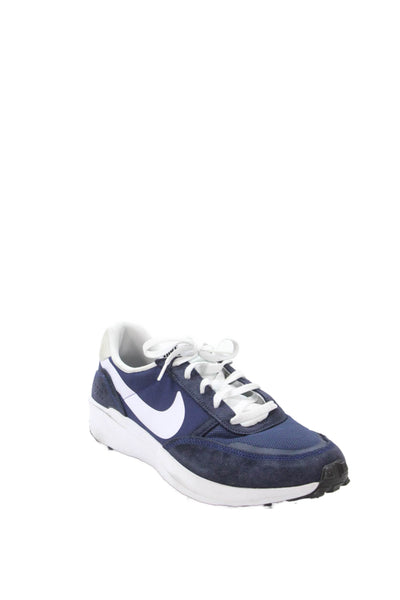 Nike Mens Suede Paneled Detail Sneakers Blue Size 10.5