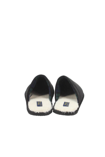 Polo Ralph Lauren Mens Monogram Mule Slippers Black Size 13