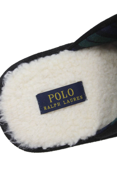 Polo Ralph Lauren Mens Monogram Mule Slippers Black Size 13