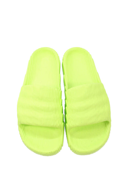 Adidas Mens Casual Geometric Slides Neon Green Size 13