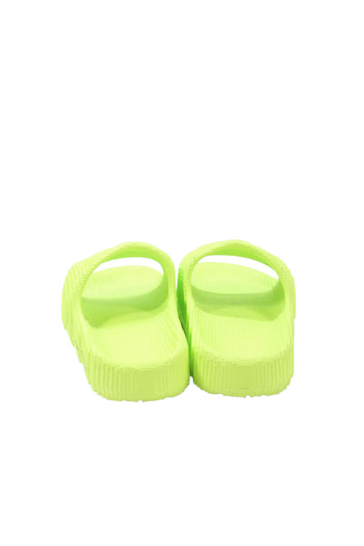 Adidas Mens Casual Geometric Slides Neon Green Size 13