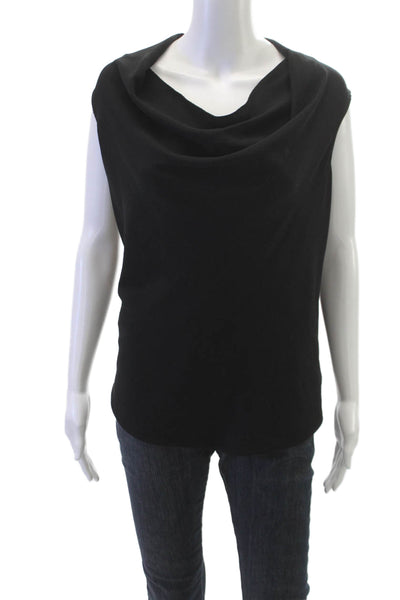 Theory Womens Black Cowl Neck Sleeveless Basic Blouse Size M