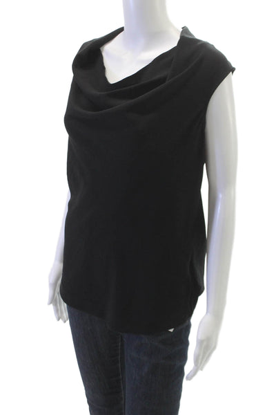 Theory Womens Black Cowl Neck Sleeveless Basic Blouse Size M