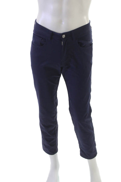 Peter Millar Mens Chino Pants Blue Polyester Button Size 30